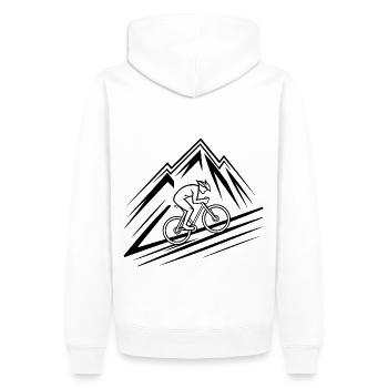 Fahrrad Berg Mountainbike Mountainbiker - Männer Premium Bio Hoodie - Weiß - Hinten - Nico (187cm)