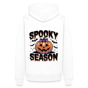 Citrouille d’Halloween, saison effrayante - Sweat à capuche Premium bio Homme - blanc - Dos - Nico (187cm)