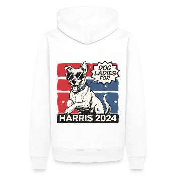 Chien Dames Pour Kamala Harris 2024 États-Unis Amérique - Sweat à capuche Premium bio Homme - blanc - Dos - Nico (187cm)