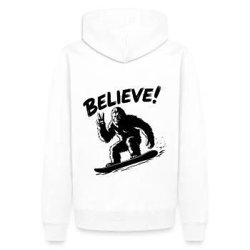 Sasquatch Bigfoot Snowboard Snowboarder - Sweat à capuche Premium bio Homme - blanc - Dos - Nico (187cm)