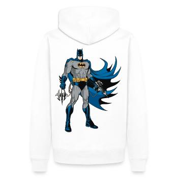 Batman Pose with Gear - Men’s Premium Organic Hoodie - white - Back - Nico (187cm)