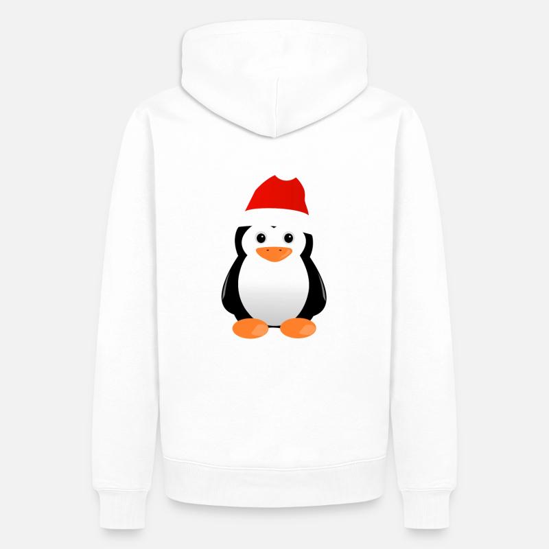 Pingouin Noël doux - Sweat à capuche Premium bio Homme - blanc
