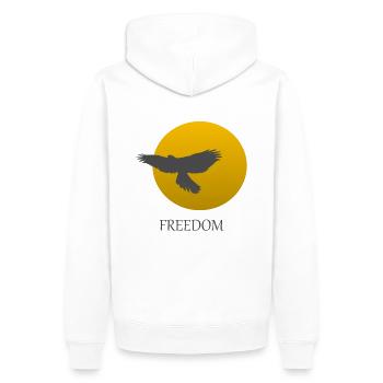 Vogel Greifvogel Freiheit - Männer Premium Bio Hoodie - Weiß - Hinten - Nico (187cm)