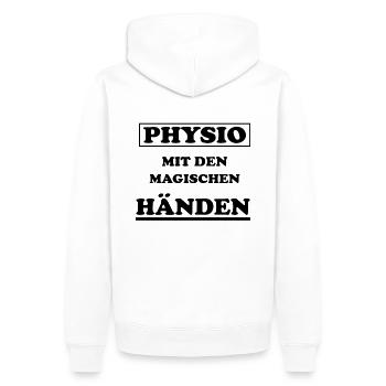 Physio Physiotherapeut Spruch - Männer Premium Bio Hoodie - Weiß - Hinten - Nico (187cm)