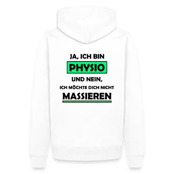 Physio Physiotherapeut Spruch - Männer Premium Bio Hoodie - Weiß - Hinten - Nico (187cm)
