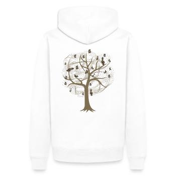 Musique Musique - Sweat à capuche Premium bio Homme - blanc - Dos - Nico (187cm)