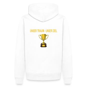 Pokal Design - Männer Premium Bio Hoodie - Weiß - Hinten - Nico (187cm)