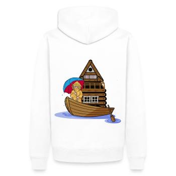 Fille Bateau Bateau Voyage Aventure - Sweat à capuche Premium bio Homme - blanc - Dos - Nico (187cm)
