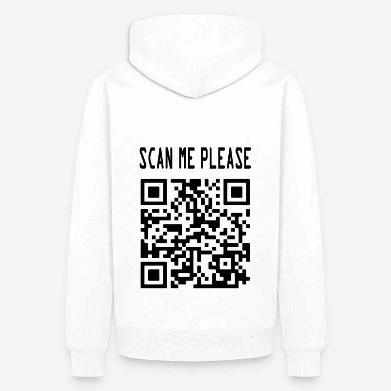 Scannez-moi le code QR pour vous motiver - Sweat à capuche Premium bio Homme - blanc