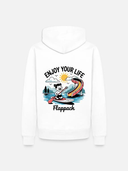 Enjoy Your Life - Flappach SUP-Spaß - Männer Premium Bio Hoodie - Weiß