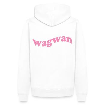 WAGWAN - Men’s Premium Organic Hoodie - white - Back - Nico (187cm)