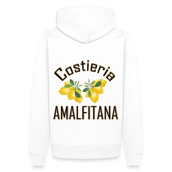 Amalfi, Amalfiküste - Männer Premium Bio Hoodie - Weiß - Hinten - Nico (187cm)