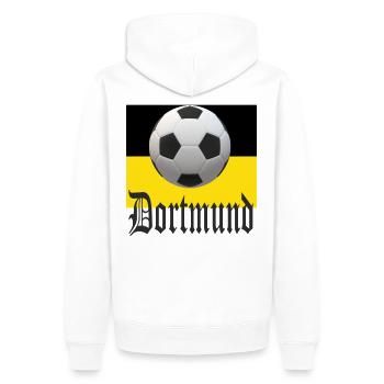 Dortmund Fussball Design - Männer Premium Bio Hoodie - Weiß - Hinten - Nico (187cm)