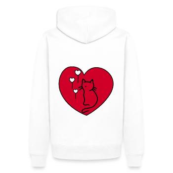 Herz Geburtstagsgeschenk Katze Kinder Baby Xmas - Männer Premium Bio Hoodie - Weiß - Hinten - Nico (187cm)