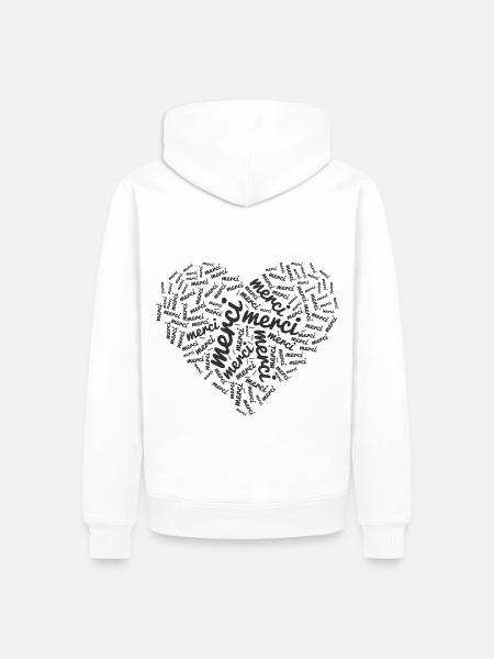 Danke! Nachricht, um Danke zu sagen - Männer Premium Bio Hoodie - Weiß