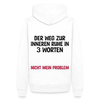 Der Weg zur inneren Ruhe in 3 Worten - Männer Premium Bio Hoodie - Weiß - Hinten - Nico (187cm)