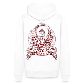 Gautama Buddha - Men’s Premium Organic Hoodie - white - Back - Nico (187cm)