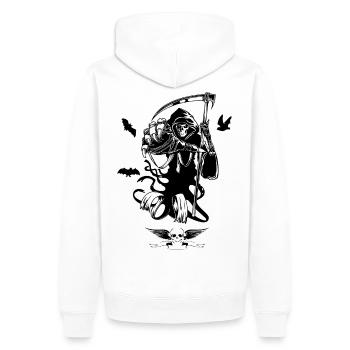 mort mort chemise de halloween cimetière - Sweat à capuche Premium bio Homme - blanc - Dos - Nico (187cm)