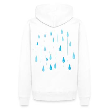 Gouttes de pluie / Météo / Nature - Sweat à capuche Premium bio Homme - blanc - Dos - Nico (187cm)