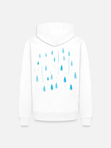 Raindrops / Weather / Nature - Men’s Premium Organic Hoodie - white