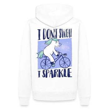 Cadeau d'énonciation drôle de vélo de licorne - Sweat à capuche Premium bio Homme - blanc - Dos - Nico (187cm)