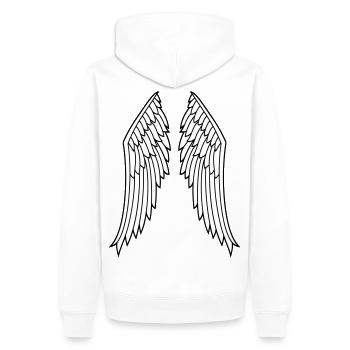 aile - Sweat à capuche Premium bio Homme - blanc - Dos - Nico (187cm)