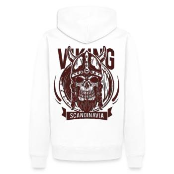 Viking Scandinavian - Men’s Premium Organic Hoodie - white - Back - Nico (187cm)