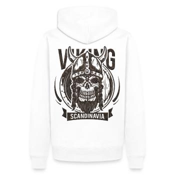 Viking Scandinavian - Men’s Premium Organic Hoodie - white - Back - Nico (187cm)