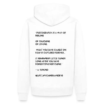 Fotografie ist eine Art zu fühlen - Männer Premium Bio Hoodie - Weiß - Hinten - Nico (187cm)