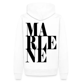 Marlene Name Vorname Moderne Schrift Wort Art - Männer Premium Bio Hoodie - Weiß - Hinten - Nico (187cm)