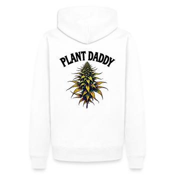PLANT DADDY - Look streetwear cannabique - Sweat à capuche Premium bio Homme - blanc - Dos - Nico (187cm)