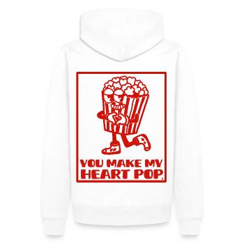 You make my heart pop - Romantic Illustration - Men’s Premium Organic Hoodie - white - Back - Nico (187cm)