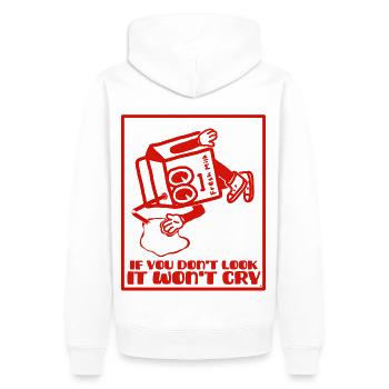 Conseil Parental Art - Lait renversé idome enfant - Sweat à capuche Premium bio Homme - blanc - Dos - Nico (187cm)