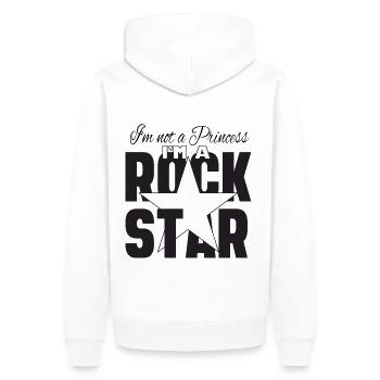 Ich bin keine Prinzessin Ich bin ein Rock Star - Männer Premium Bio Hoodie - Weiß - Hinten - Nico (187cm)