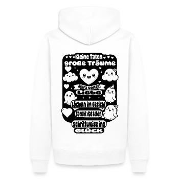 Petites actions, grands rêves – design motivant - Sweat à capuche Premium bio Homme - blanc - Dos - Nico (187cm)