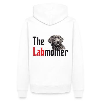 The Labmother , lustiges Labrador-Design - Männer Premium Bio Hoodie - Weiß - Hinten - Nico (187cm)