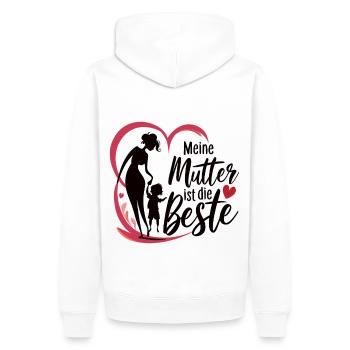 Muttertag Meine mutter ist die beste - Männer Premium Bio Hoodie - Weiß - Hinten - Nico (187cm)