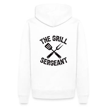 The Grill Sergent - Männer Premium Bio Hoodie - Weiß - Hinten - Nico (187cm)
