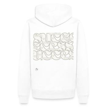 SUCCESS - *superlative ambition apparell* / LOA - Männer Premium Bio Hoodie - Weiß - Hinten - Nico (187cm)