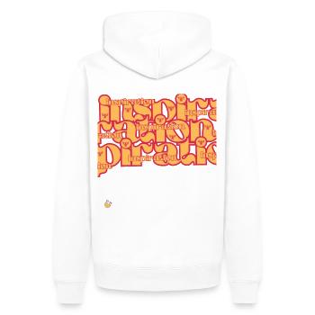 INSPIRATION - *superlative ambition apparell* /LOA - Männer Premium Bio Hoodie - Weiß - Hinten - Nico (187cm)