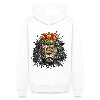 King - Männer Premium Bio Hoodie - Weiß - Hinten - Nico (187cm)