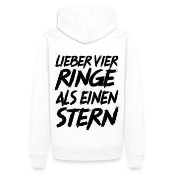 Car Saying Funny Carriage Rings Star - Men’s Premium Organic Hoodie - white - Back - Nico (187cm)