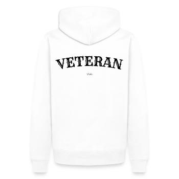 Weißes Männer Shirt/Pullover - Männer Premium Bio Hoodie - Weiß - Hinten - Nico (187cm)