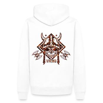 Viking scandinave - Sweat à capuche Premium bio Homme - blanc - Dos - Nico (187cm)