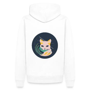 Fluffy asl - Sweat à capuche Premium bio Homme - blanc - Dos - Nico (187cm)
