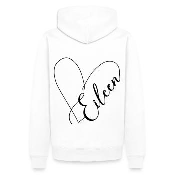 Eileen Name Herzlinie - Männer Premium Bio Hoodie - Weiß - Hinten - Nico (187cm)