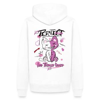 Chat, Parfait Et Fou, Graffiti - Sweat à capuche Premium bio Homme - blanc - Dos - Nico (187cm)