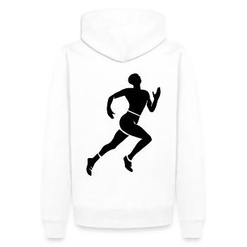 athletics - Men’s Premium Organic Hoodie - white - Back - Nico (187cm)