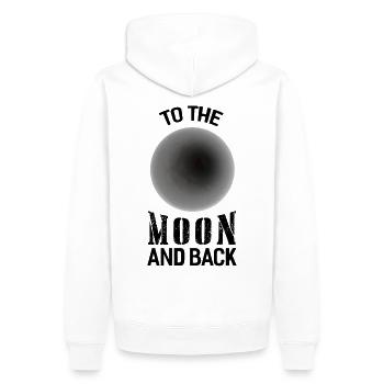 Vers la lune et retour - Sweat à capuche Premium bio Homme - blanc - Dos - Nico (187cm)
