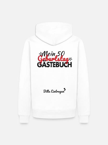 50. Geburtstag Party Gästeliste 50 Jahre - Männer Premium Bio Hoodie - Weiß